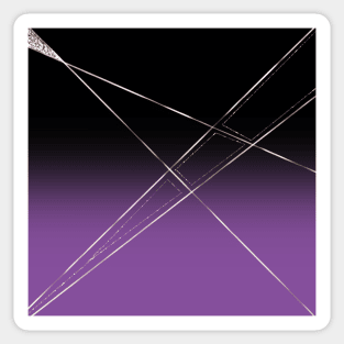 Gradient black and purple W. Metallic lines Sticker